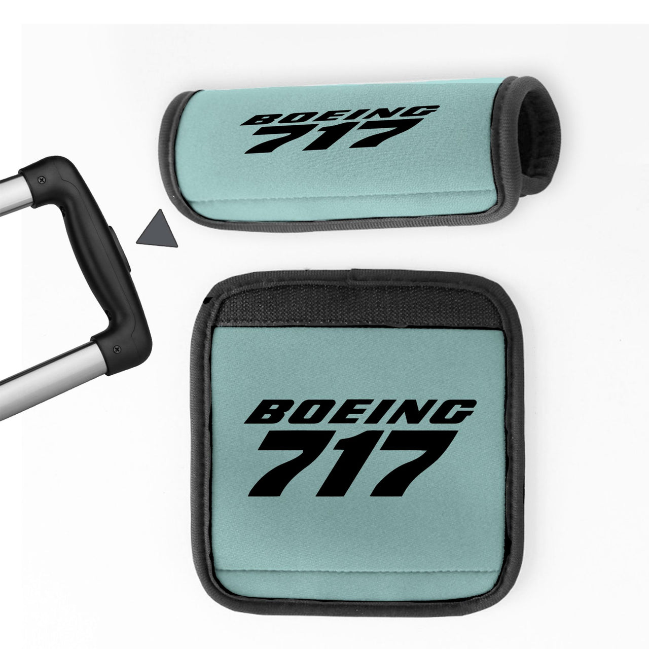 Boeing 717 & Text Designed Neoprene Luggage Handle Covers