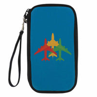 Thumbnail for Colourful 3 Airplanes Designed Travel Cases & Wallets