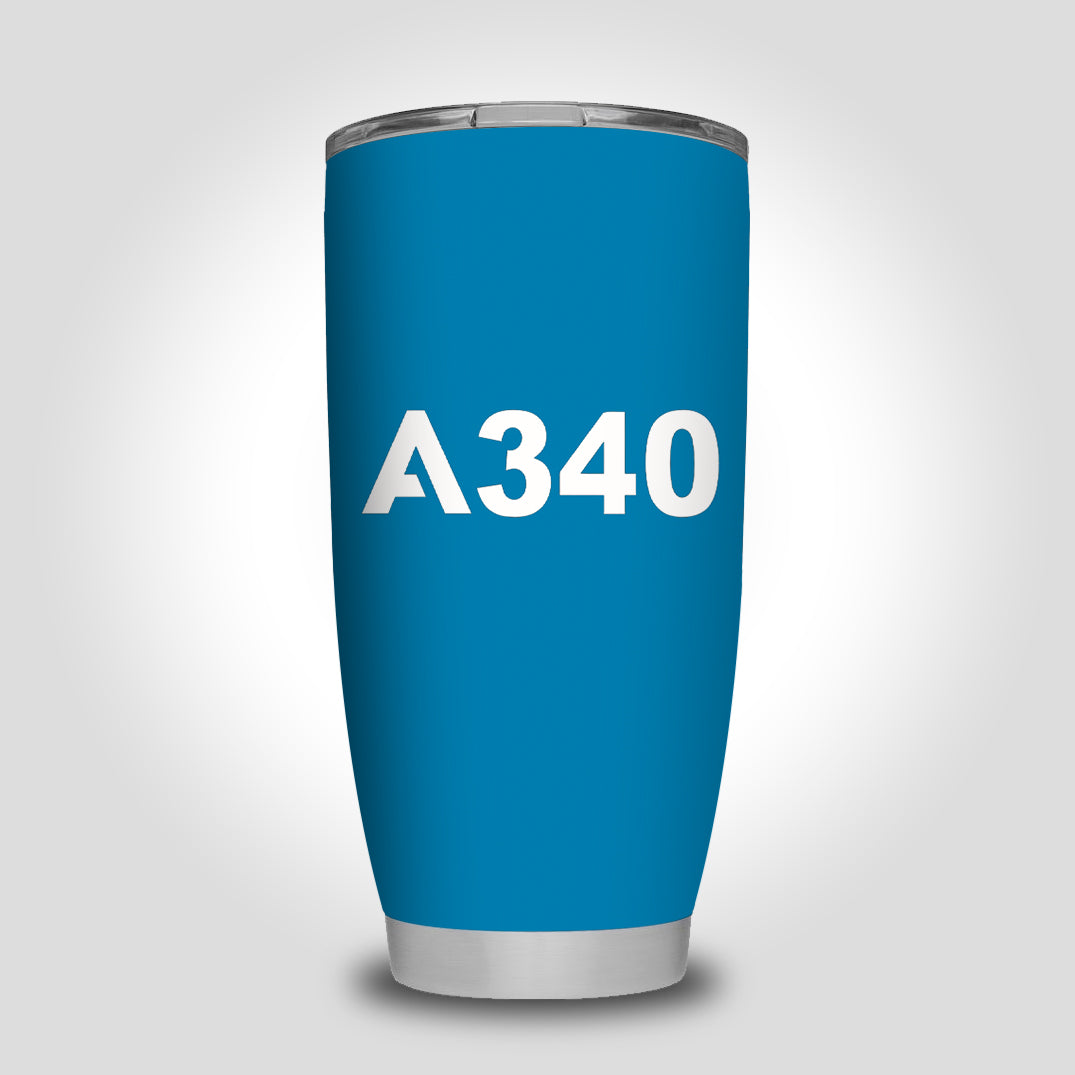 A340 Flat Text Designed Tumbler Travel Mugs