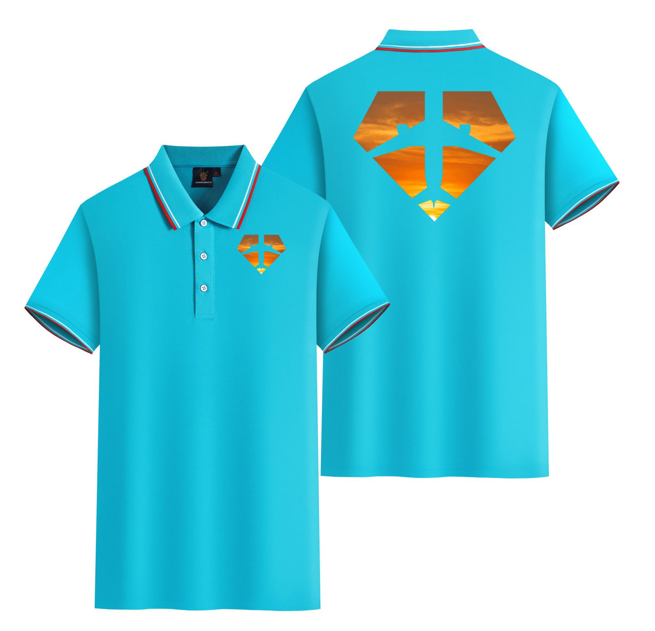 Supermen of The Skies (Sunset) Designed Stylish Polo T-Shirts (Double-Side)