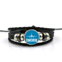 Thumbnail for Concorde & Plane Designed Leather Bracelets