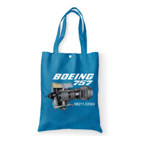 Thumbnail for Boeing 757 & Rolls Royce Engine (RB211) Designed Tote Bags