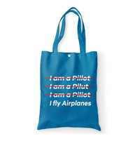 Thumbnail for I Fly Airplanes Designed Tote Bags