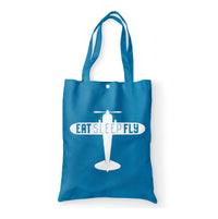 Thumbnail for Eat Sleep Fly & Propeller Designed Tote Bags