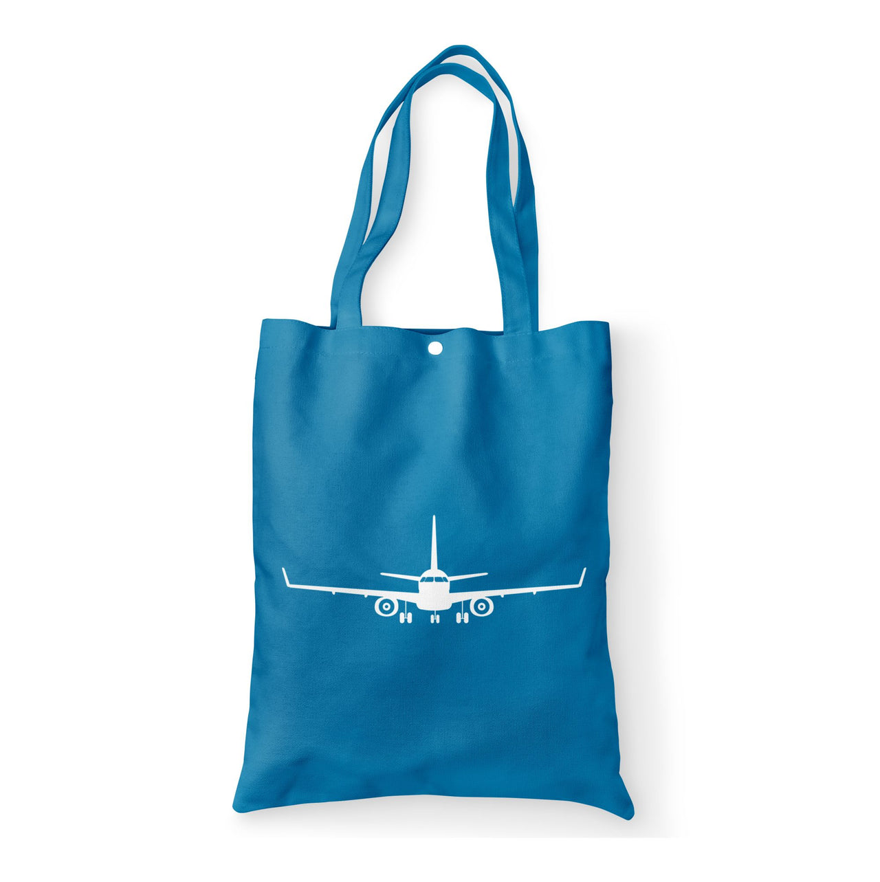 Embraer E-190 Silhouette Plane Designed Tote Bags