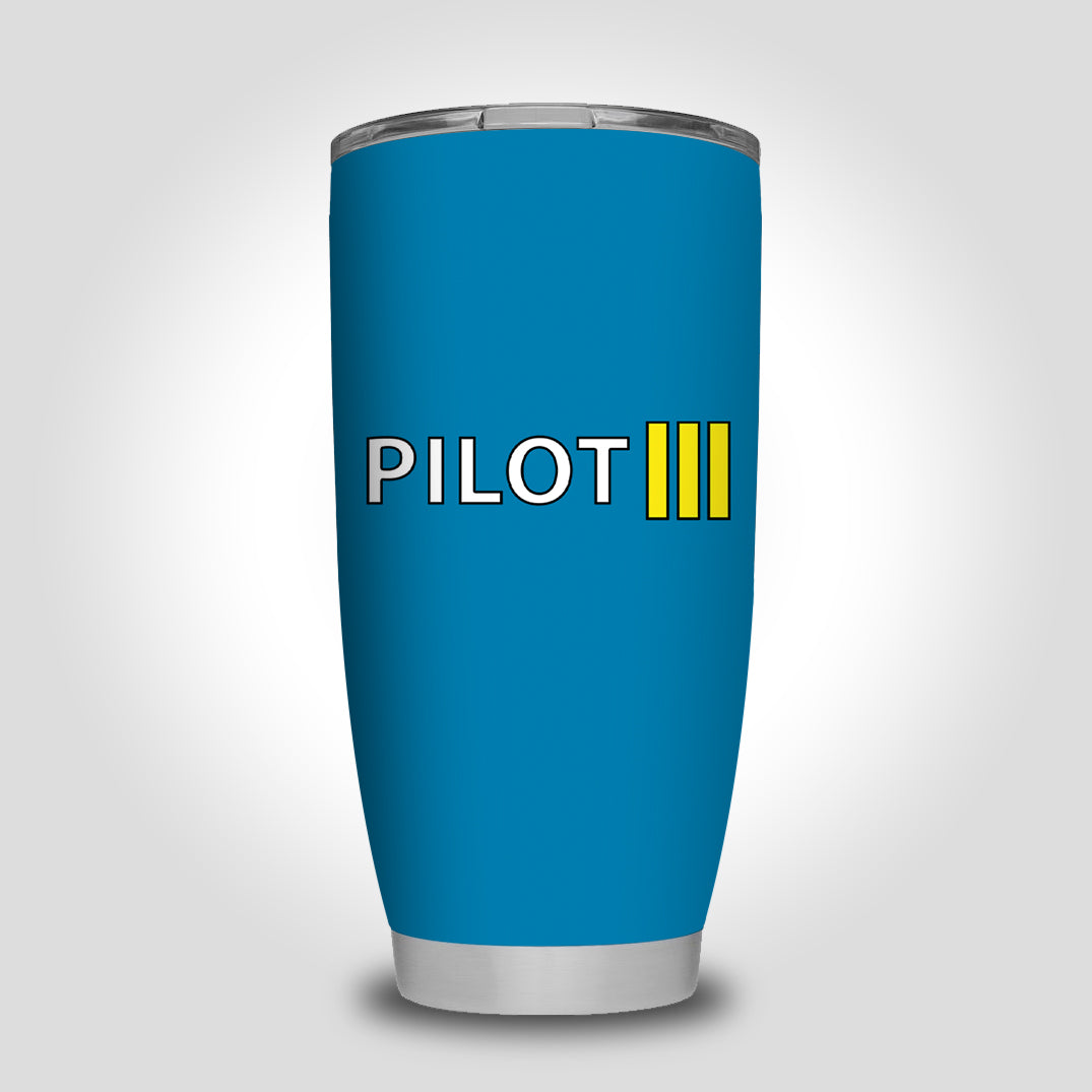 Pilot & Stripes (3 Lines) Designed Tumbler Travel Mugs