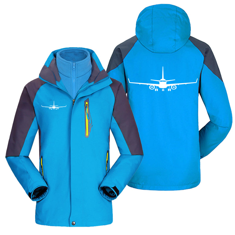 Embraer E-190 Silhouette Plane Designed Thick Skiing Jackets