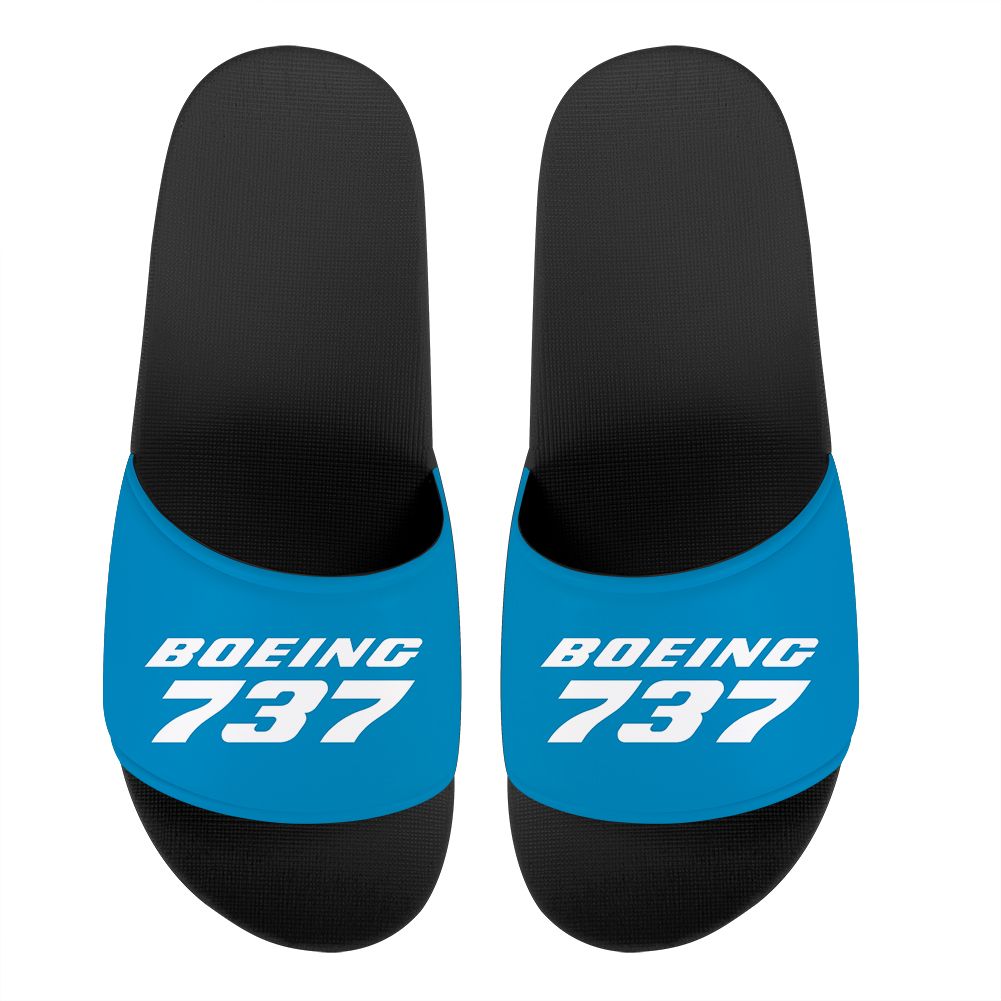Boeing 737 & Text Designed Sport Slippers