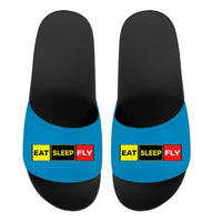 Thumbnail for Eat Sleep Fly (Colourful) Designed Sport Slippers