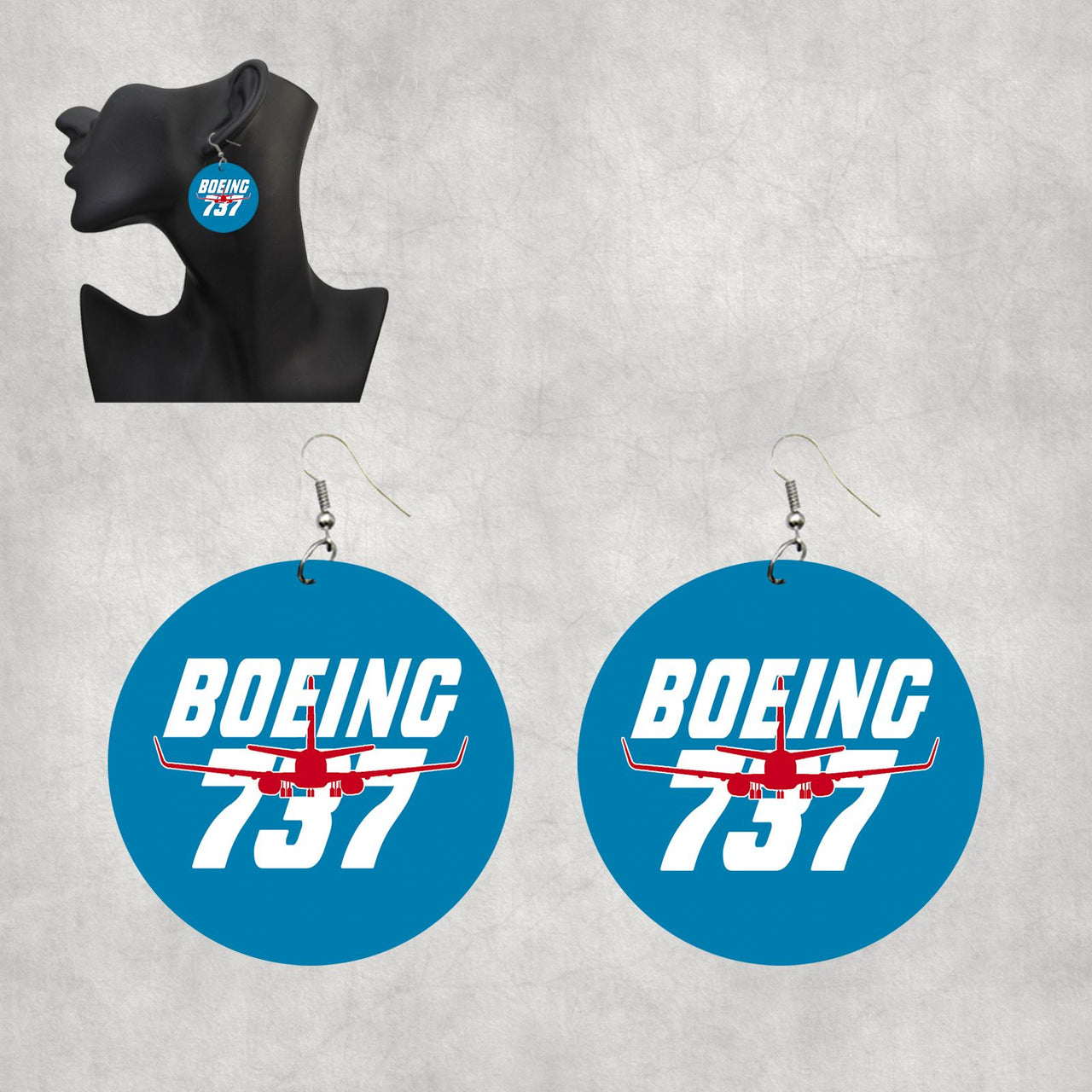 Amazing Boeing 737 Designed Wooden Drop Earrings