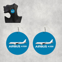 Thumbnail for The Airbus A320 Designed Wooden Drop Earrings