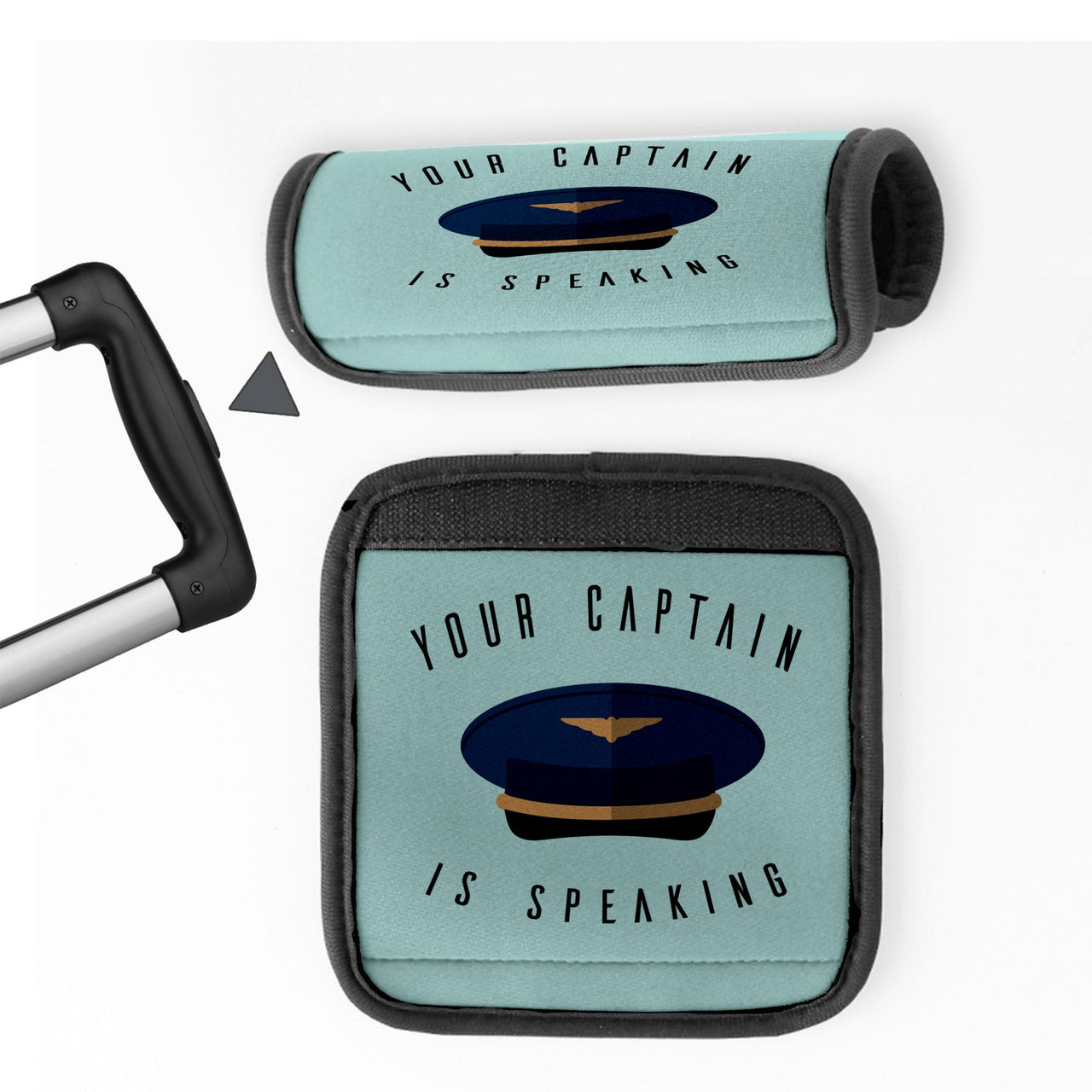 Your Captain Is Speaking Designed Neoprene Luggage Handle Covers