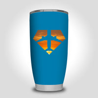 Thumbnail for Supermen of The Skies (Sunset) Designed Tumbler Travel Mugs