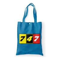 Thumbnail for Flat Colourful 747 Designed Tote Bags