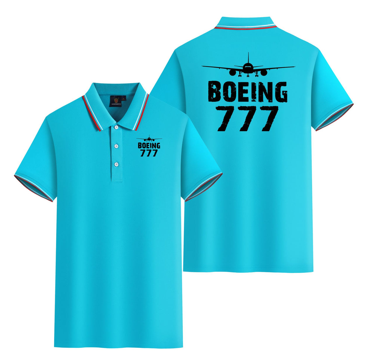 Boeing 777 & Plane Designed Stylish Polo T-Shirts (Double-Side)