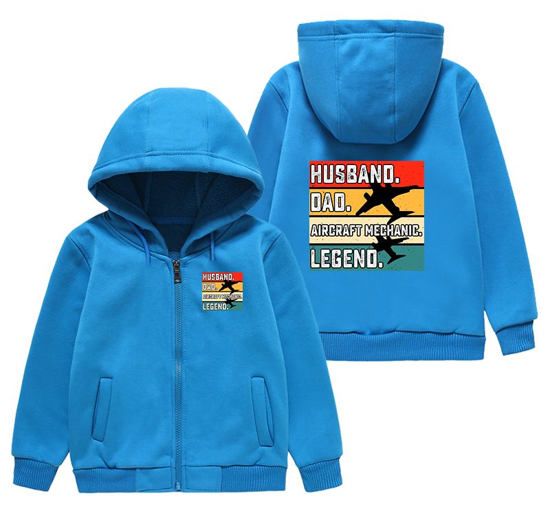 Husband & Dad & Aircraft Mechanic & Legend Designed "CHILDREN" Zipped Hoodies