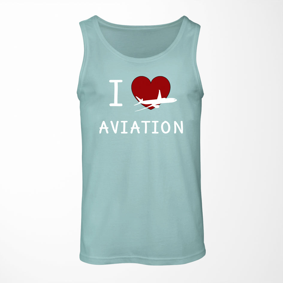 I Love Aviation Designed Tank Tops