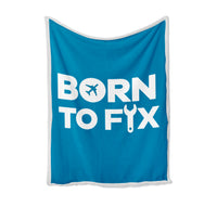 Thumbnail for Born To Fix Airplanes Designed Bed Blankets & Covers