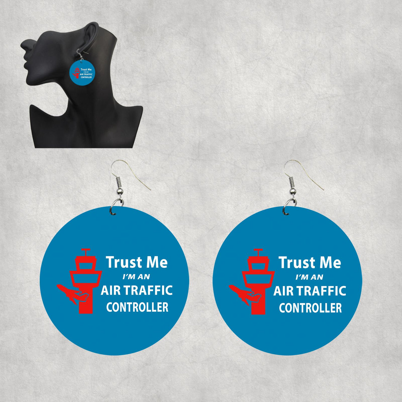 Trust Me I'm an Air Traffic Controller Designed Wooden Drop Earrings