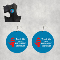 Thumbnail for Trust Me I'm an Air Traffic Controller Designed Wooden Drop Earrings