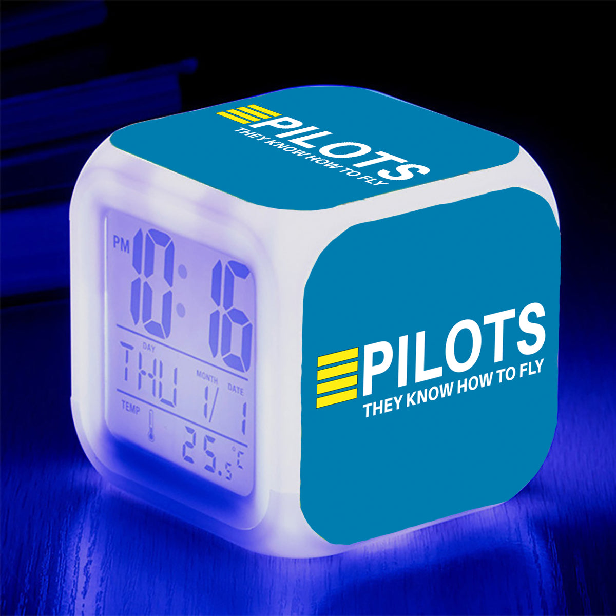 Pilots They Know How To Fly Designed "7 Colour" Digital Alarm Clock