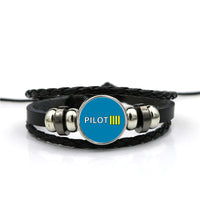 Thumbnail for Pilot & Stripes (4 Lines) Designed Leather Bracelets