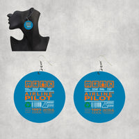 Thumbnail for Airline Pilot Label Designed Wooden Drop Earrings