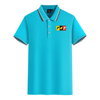 Thumbnail for Flat Colourful 747 Designed Stylish Polo T-Shirts