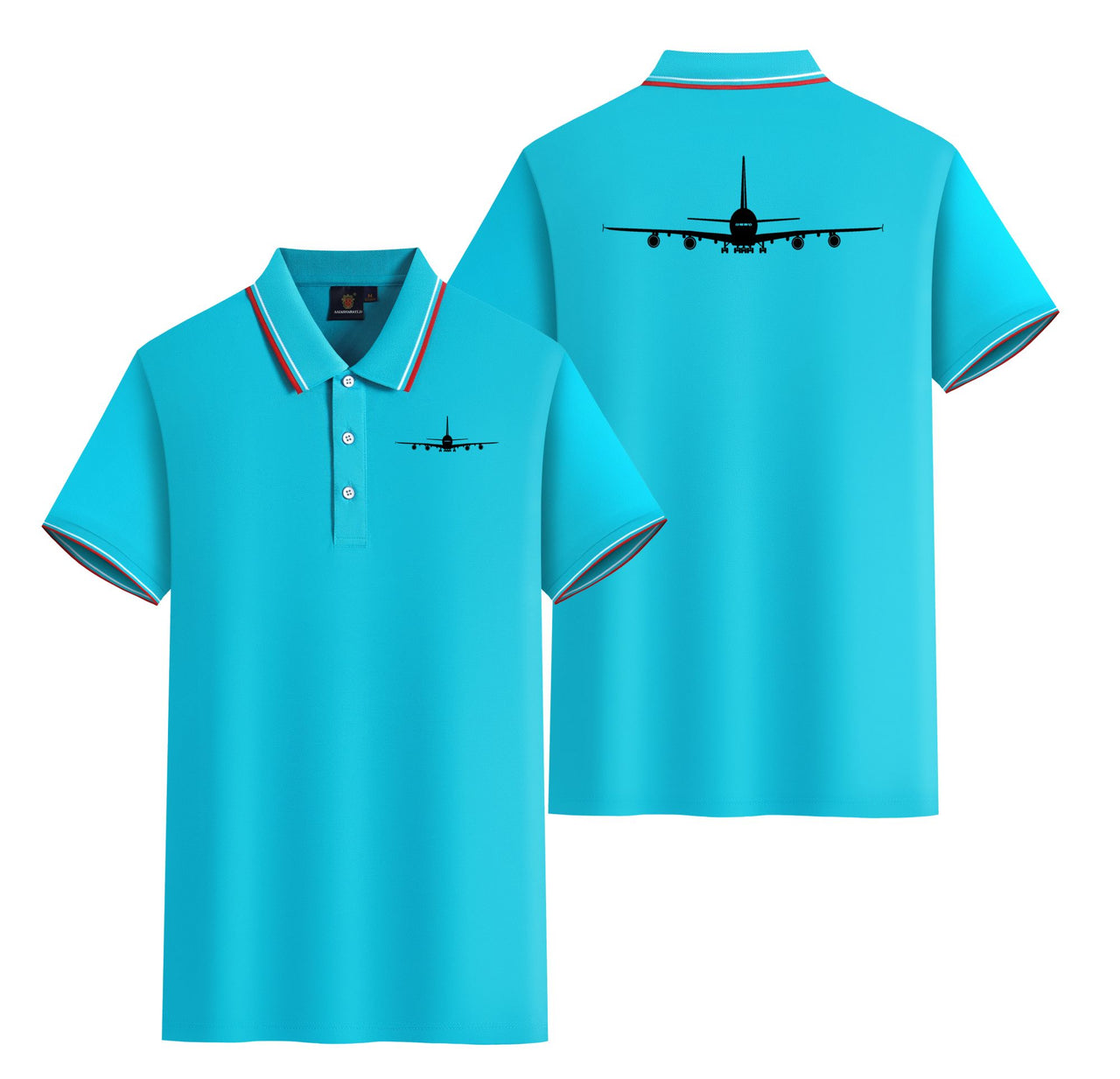 Airbus A380 Silhouette Designed Stylish Polo T-Shirts (Double-Side)