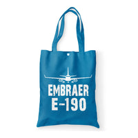Thumbnail for Embraer E-190 & Plane Designed Tote Bags