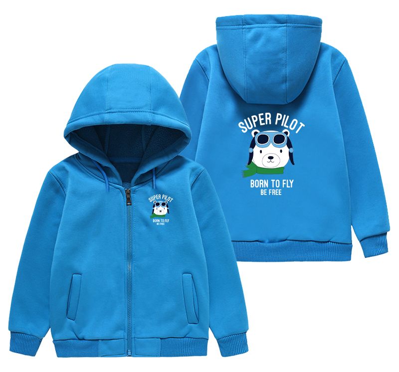 Super Pilot - Born To Fly Designed "CHILDREN" Zipped Hoodies
