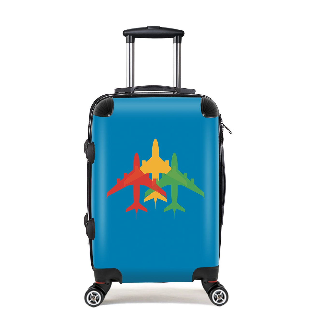 Colourful 3 Airplanes Designed Cabin Size Luggages