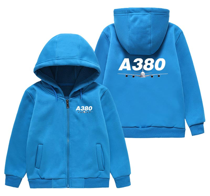 Super Airbus A380 Designed "CHILDREN" Zipped Hoodies