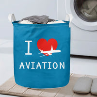 Thumbnail for I Love Aviation Designed Laundry Baskets