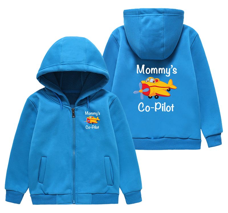 Mommy's Co-Pilot (Propeller) Designed "CHILDREN" Zipped Hoodies