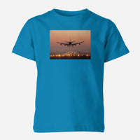 Thumbnail for Landing Boeing 747 During Sunset Designed Children T-Shirts