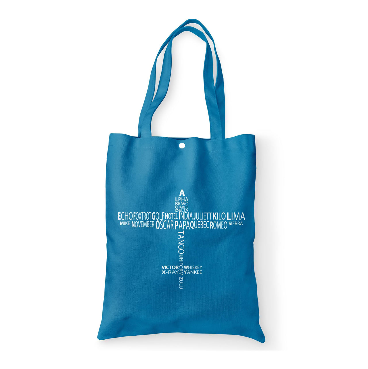 Propeller Shape Aviation Alphabet Designed Tote Bags