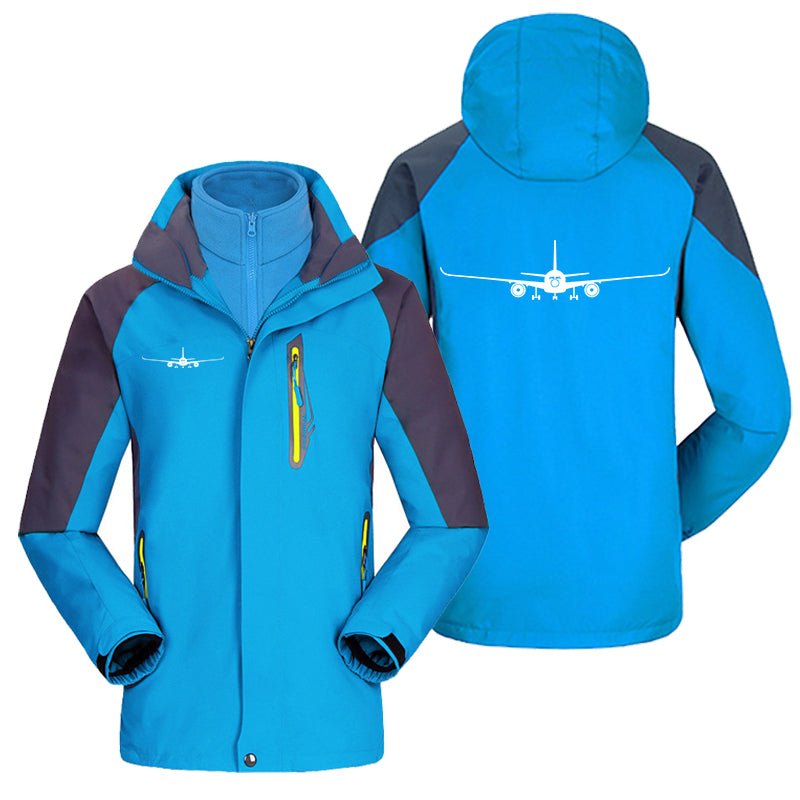 Airbus A350 Silhouette Designed Thick Skiing Jackets