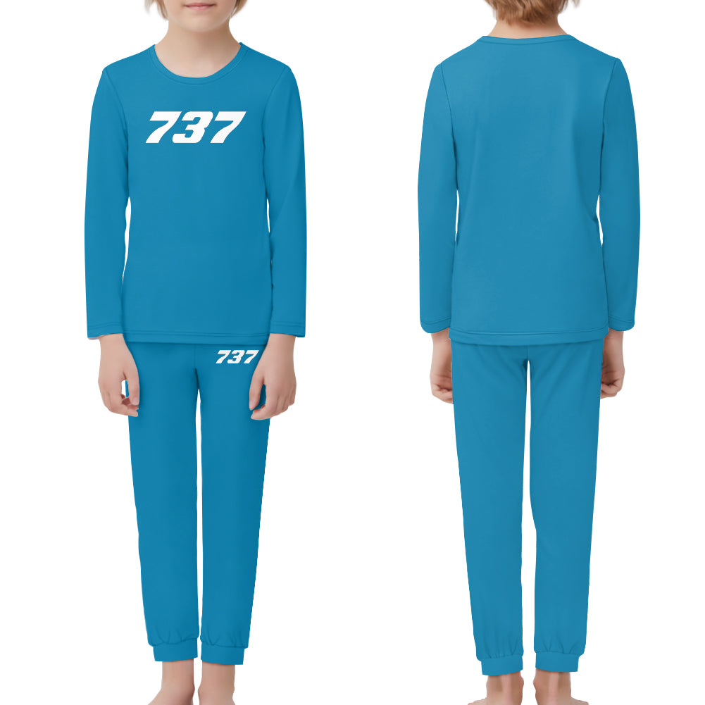 737 Flat Text Designed "Children" Pijamas