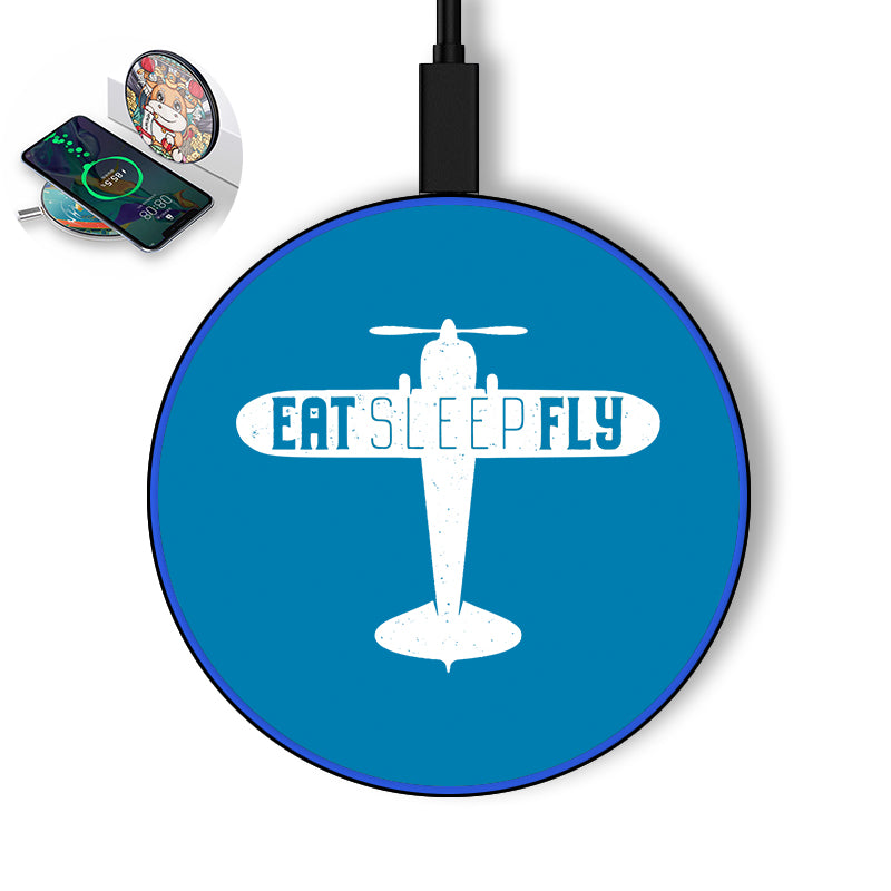 Eat Sleep Fly & Propeller Designed Wireless Chargers