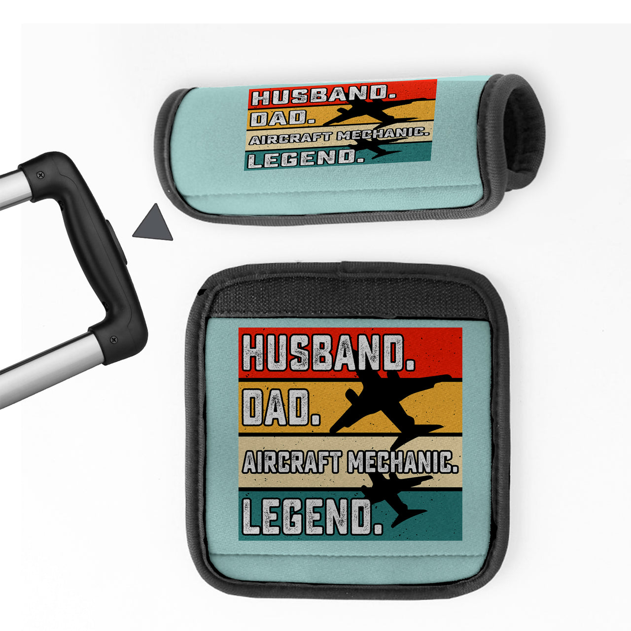 Husband & Dad & Aircraft Mechanic & Legend Designed Neoprene Luggage Handle Covers