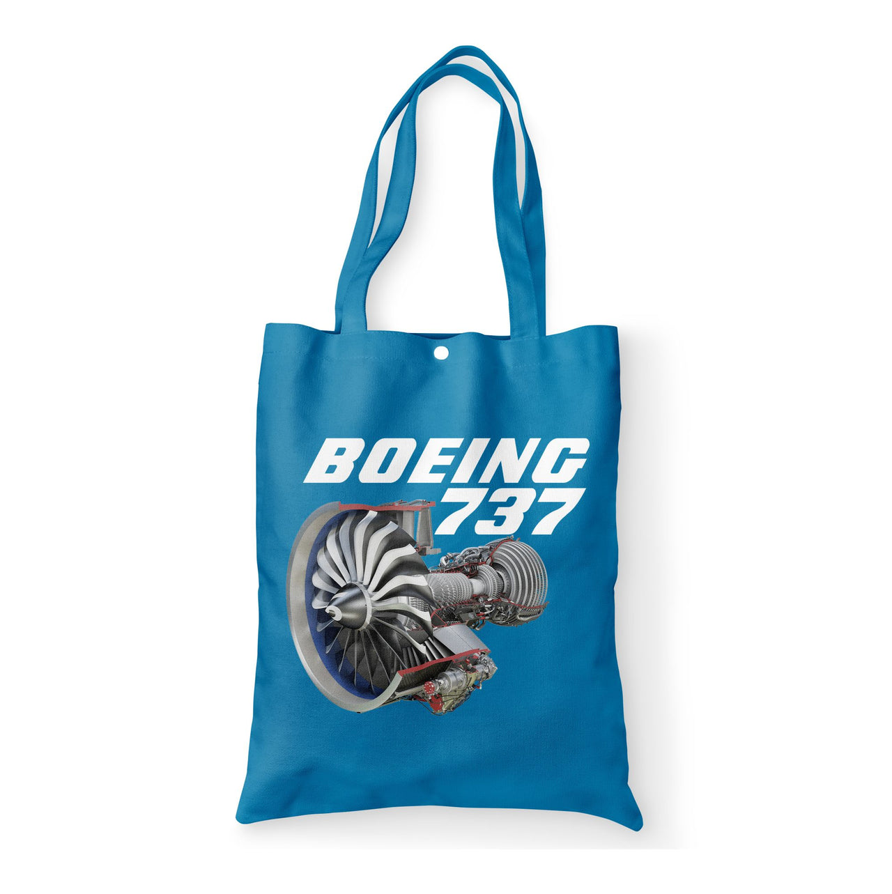 Boeing 737+Text & CFM LEAP-1 Engine Designed Tote Bags