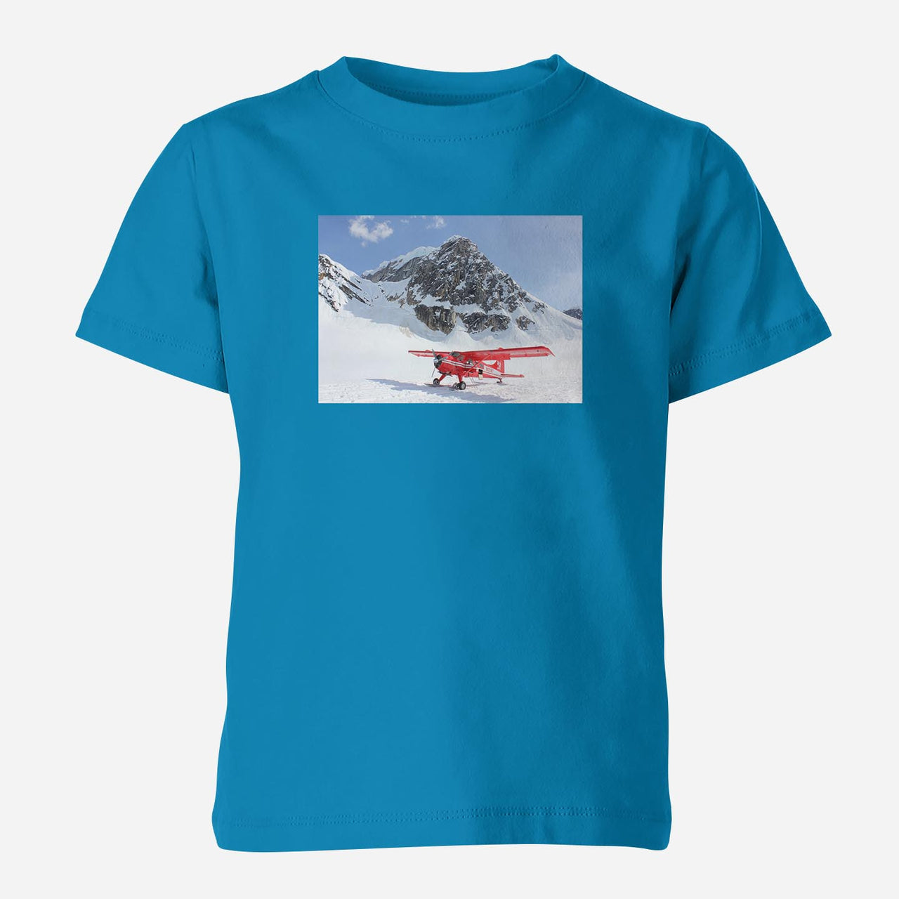 Amazing Snow Airplane Designed Children T-Shirts