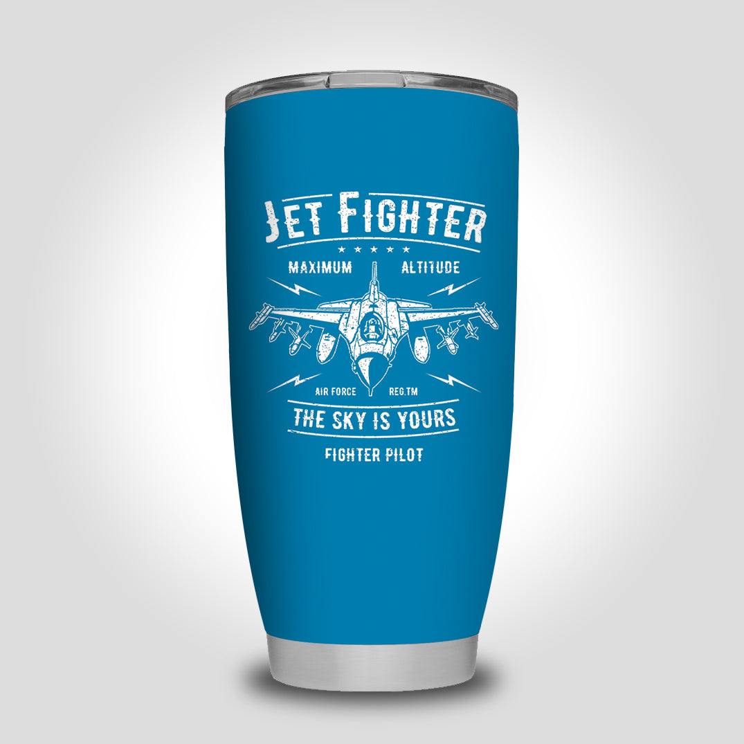 Jet Fighter - The Sky is Yours Designed Tumbler Travel Mugs