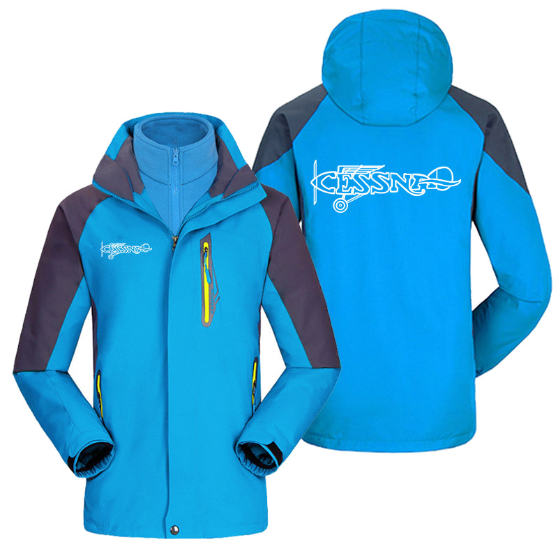 Special Cessna Text Designed Thick Skiing Jackets