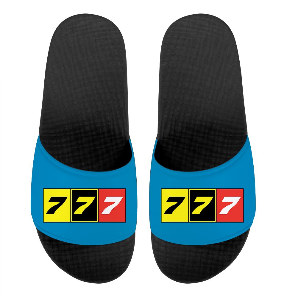 Flat Colourful 777 Designed Sport Slippers