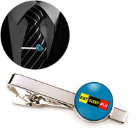 Thumbnail for Eat Sleep Fly (Colourful) Designed Tie Clips