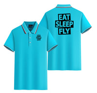 Thumbnail for Eat Sleep Fly Designed Stylish Polo T-Shirts (Double-Side)