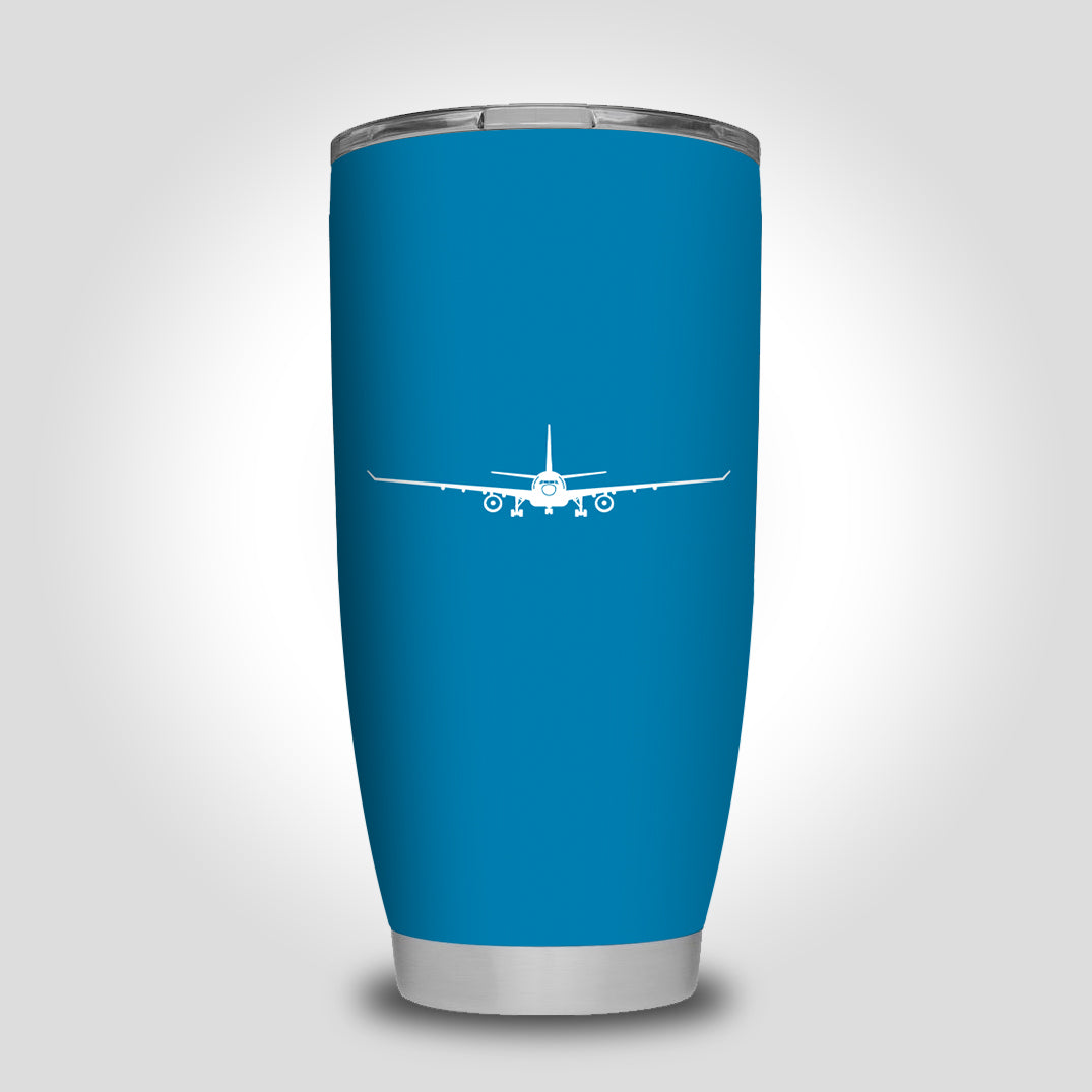 Airbus A330 Silhouette Designed Tumbler Travel Mugs