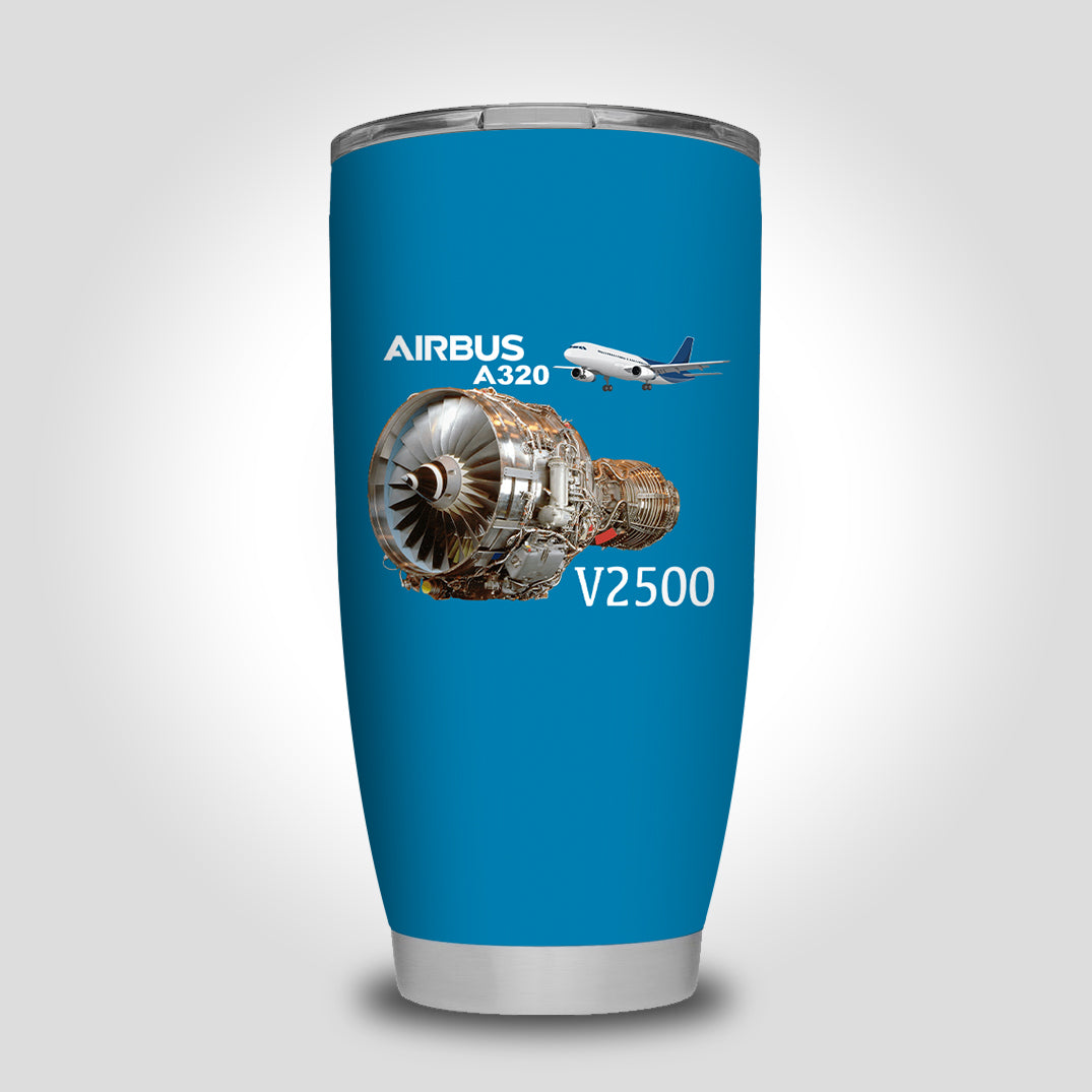 Airbus A320 & V2500 Engine Designed Tumbler Travel Mugs